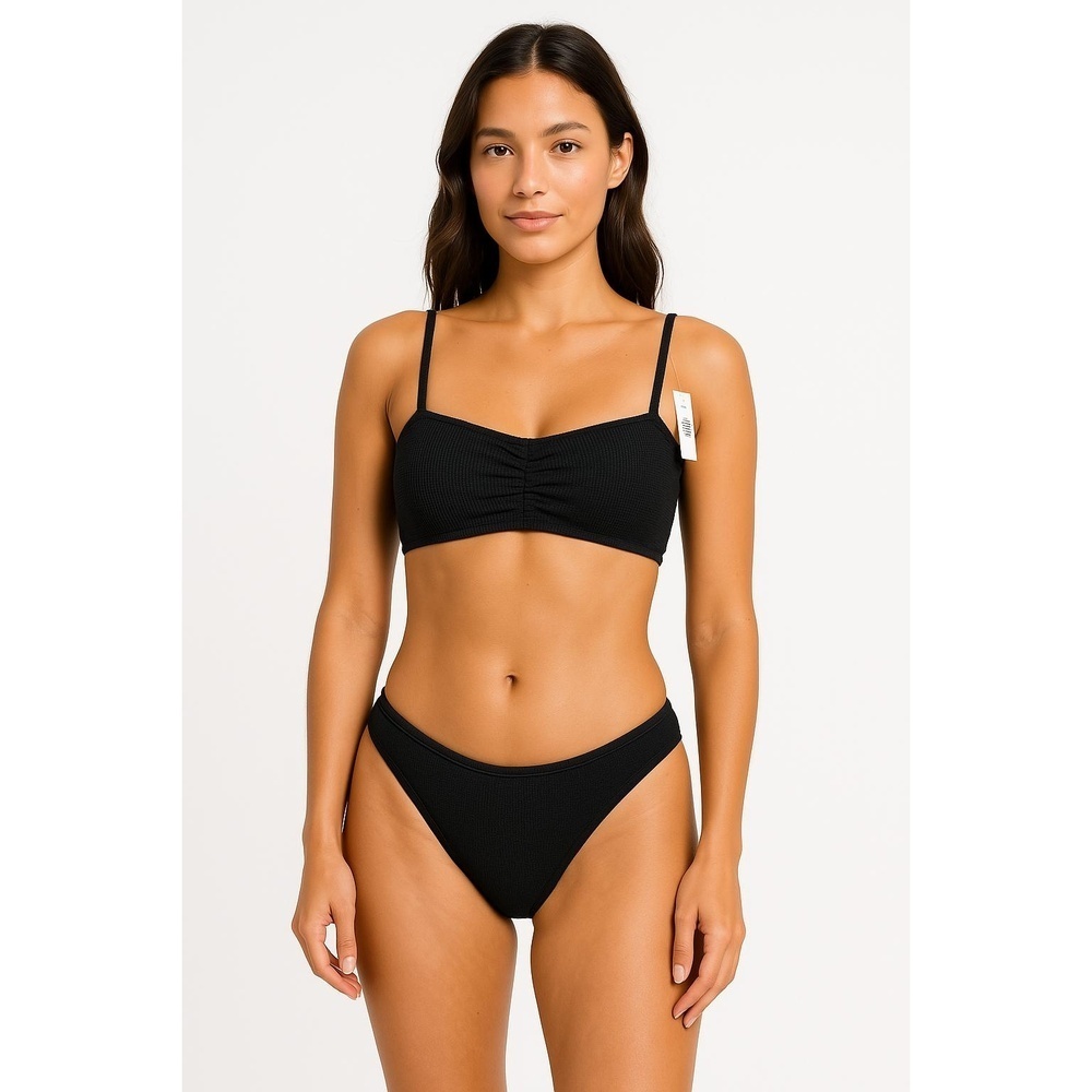 J Crew Black Textured Bikini Swimsuit Size 3X